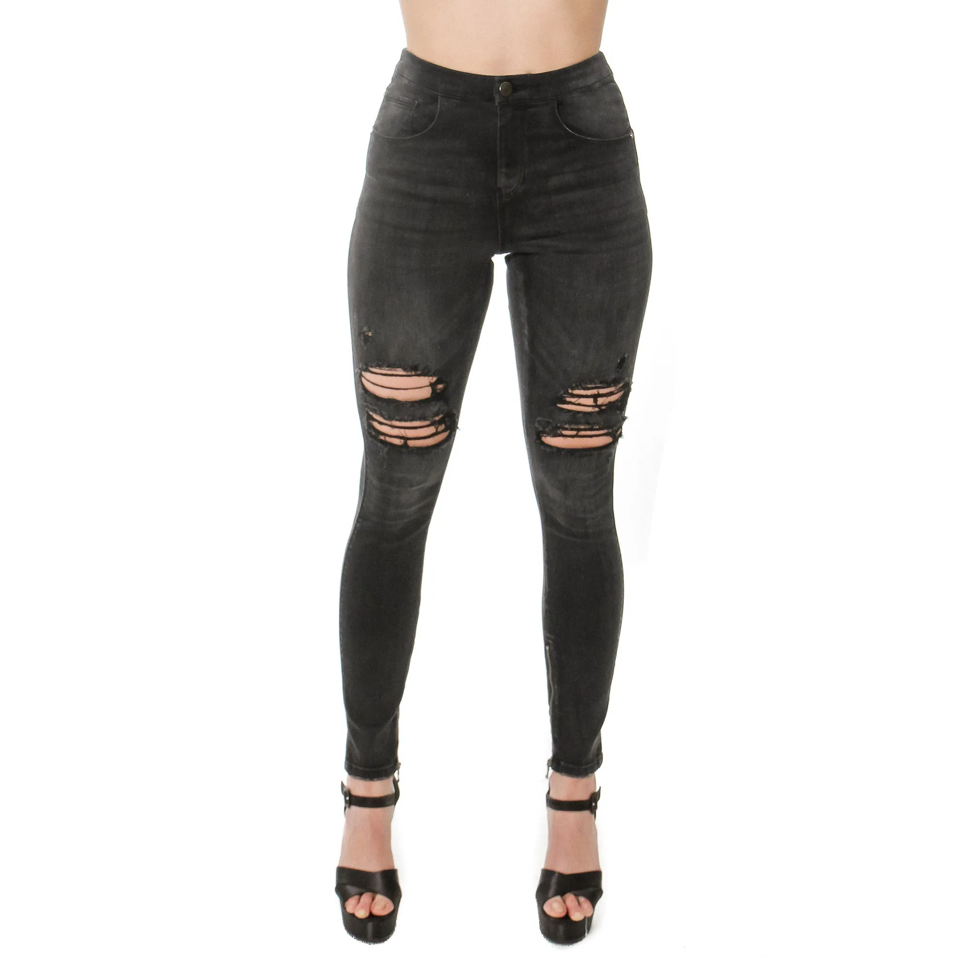 Ripped Leg Jeans Denim Fashion Style