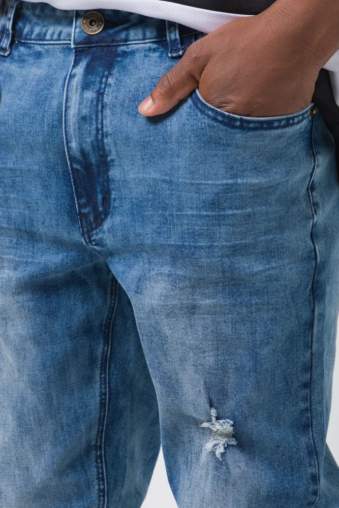 Ripped Skinny Denim Jeans Blue