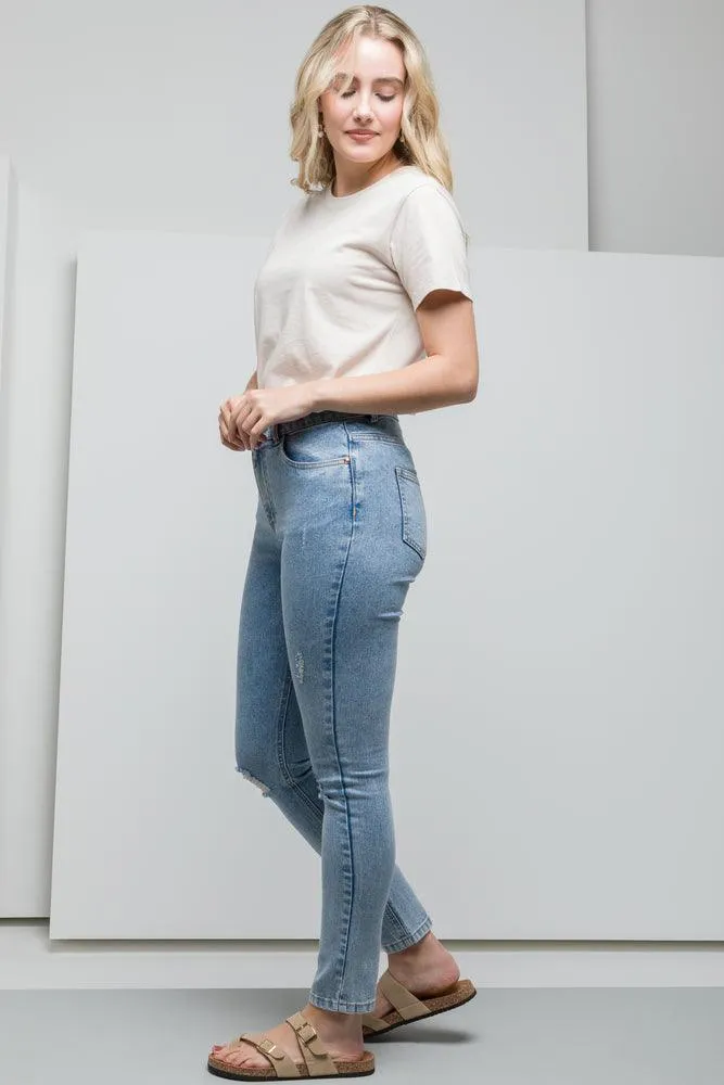 Ripped Skinny Denim Jeans Blue