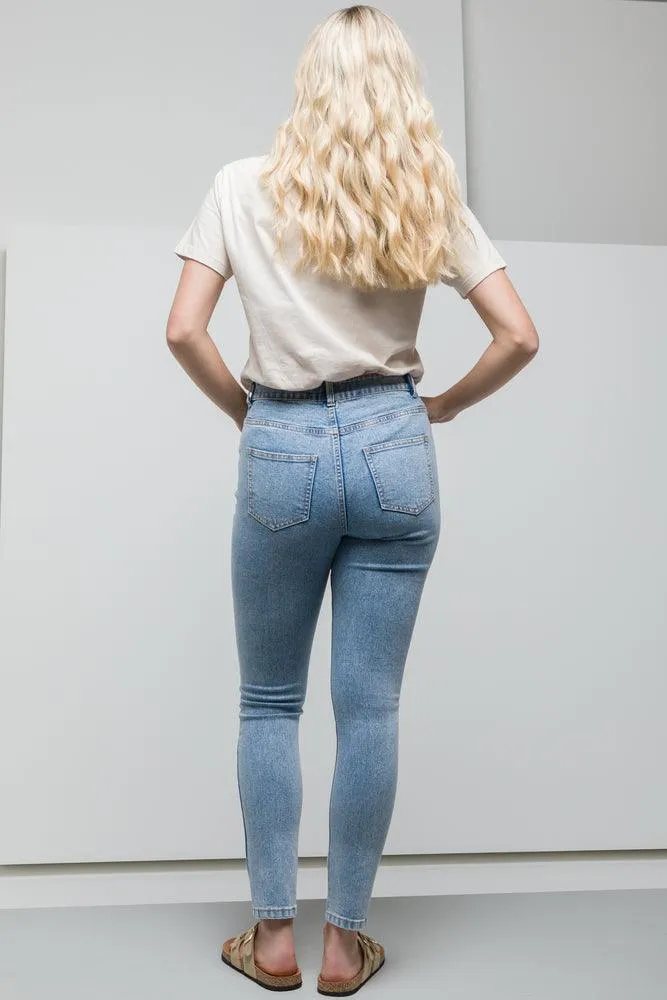 Ripped Skinny Denim Jeans Blue