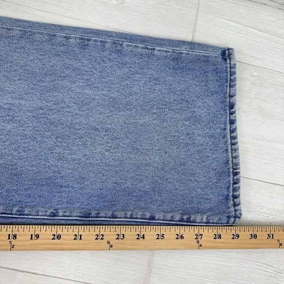 Rivet &amp; Thread Madewell Jeans Women 31 High Rise Wide Leg Mason Light Wash Blue