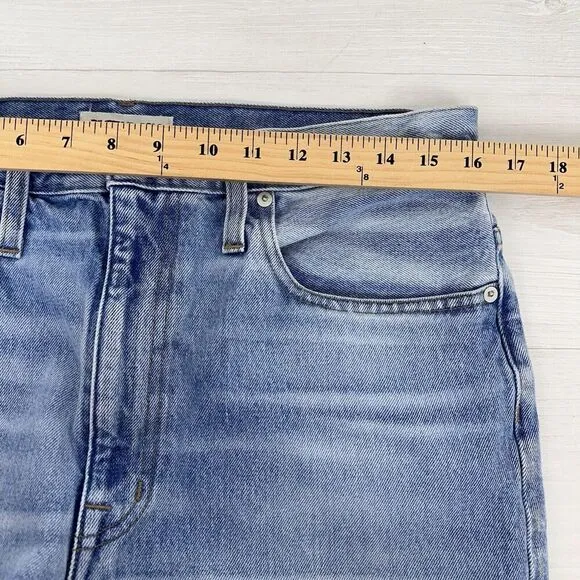 Rivet &amp; Thread Madewell Jeans Women 31 High Rise Wide Leg Mason Light Wash Blue