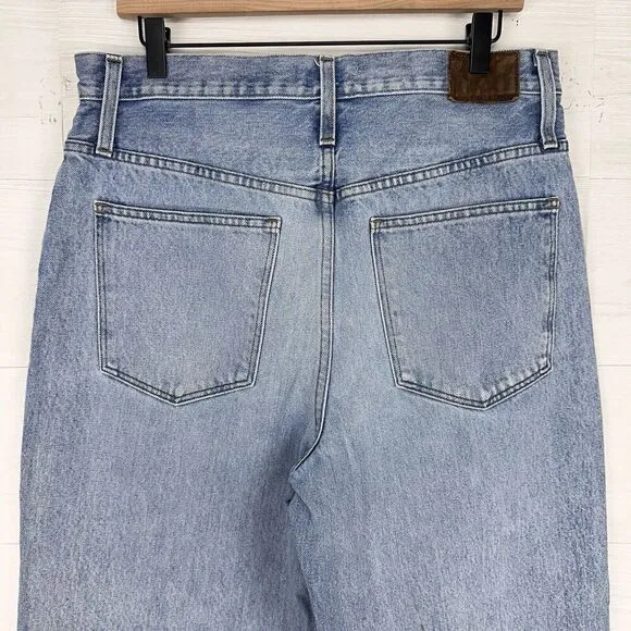Rivet &amp; Thread Madewell Jeans Women 31 High Rise Wide Leg Mason Light Wash Blue