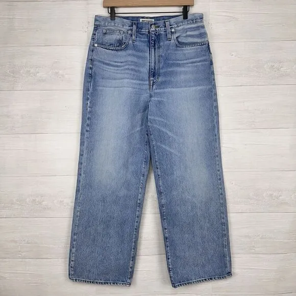 Rivet &amp; Thread Madewell Jeans Women 31 High Rise Wide Leg Mason Light Wash Blue