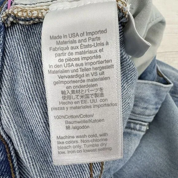 Rivet &amp; Thread Madewell Jeans Women 31 High Rise Wide Leg Mason Light Wash Blue