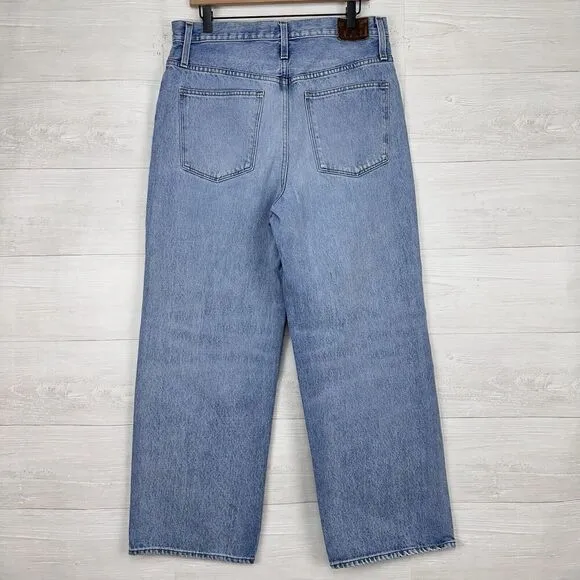 Rivet &amp; Thread Madewell Jeans Women 31 High Rise Wide Leg Mason Light Wash Blue