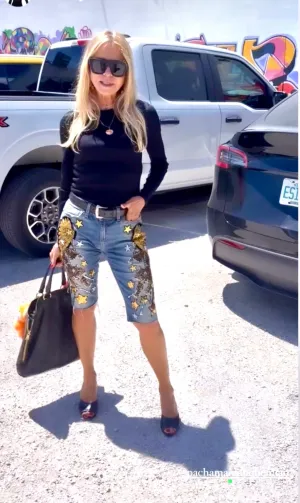 Roar leopard Love Denim Pant/ long shorts