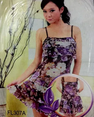 Romantic Floral Print Short Nightwear For Women -  FL307A