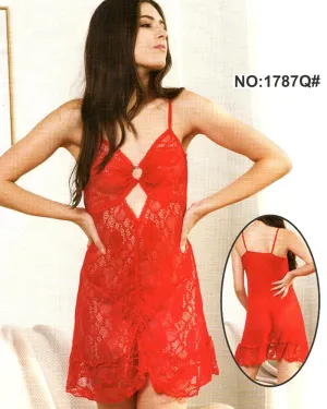 Romantic Sexy Net Short Nighty For Women - 1787Q#