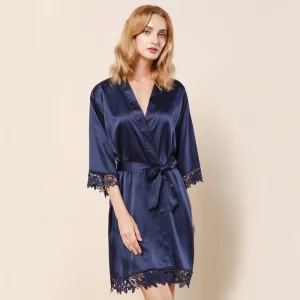 Rose Lace Satin 3031 Navy
