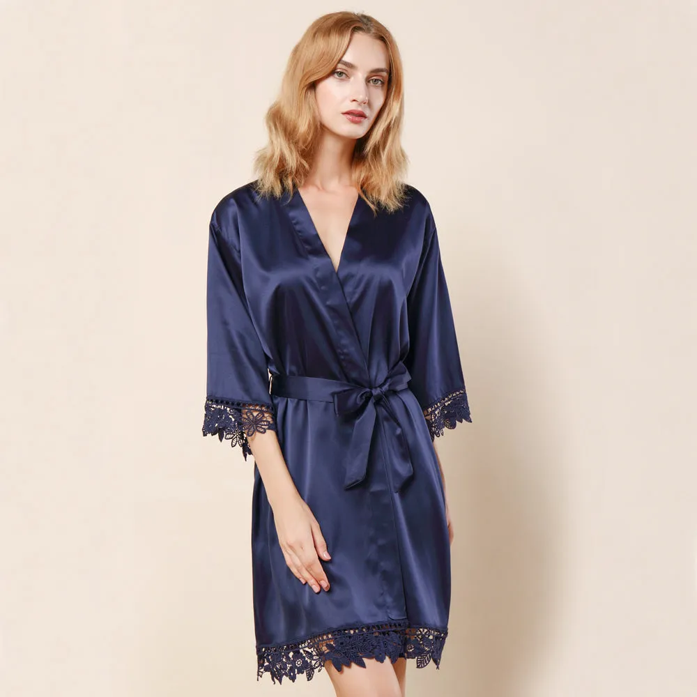 Rose Lace Satin 3031 Navy