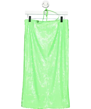 Rotate Sequins midi skirt Green UK 8