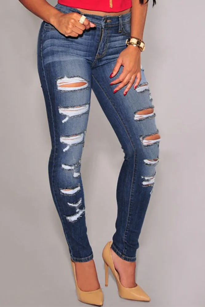 Royal Destroyed Skinny Jeans Plus