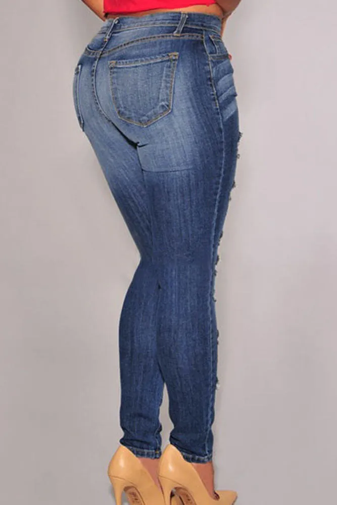 Royal Destroyed Skinny Jeans Plus