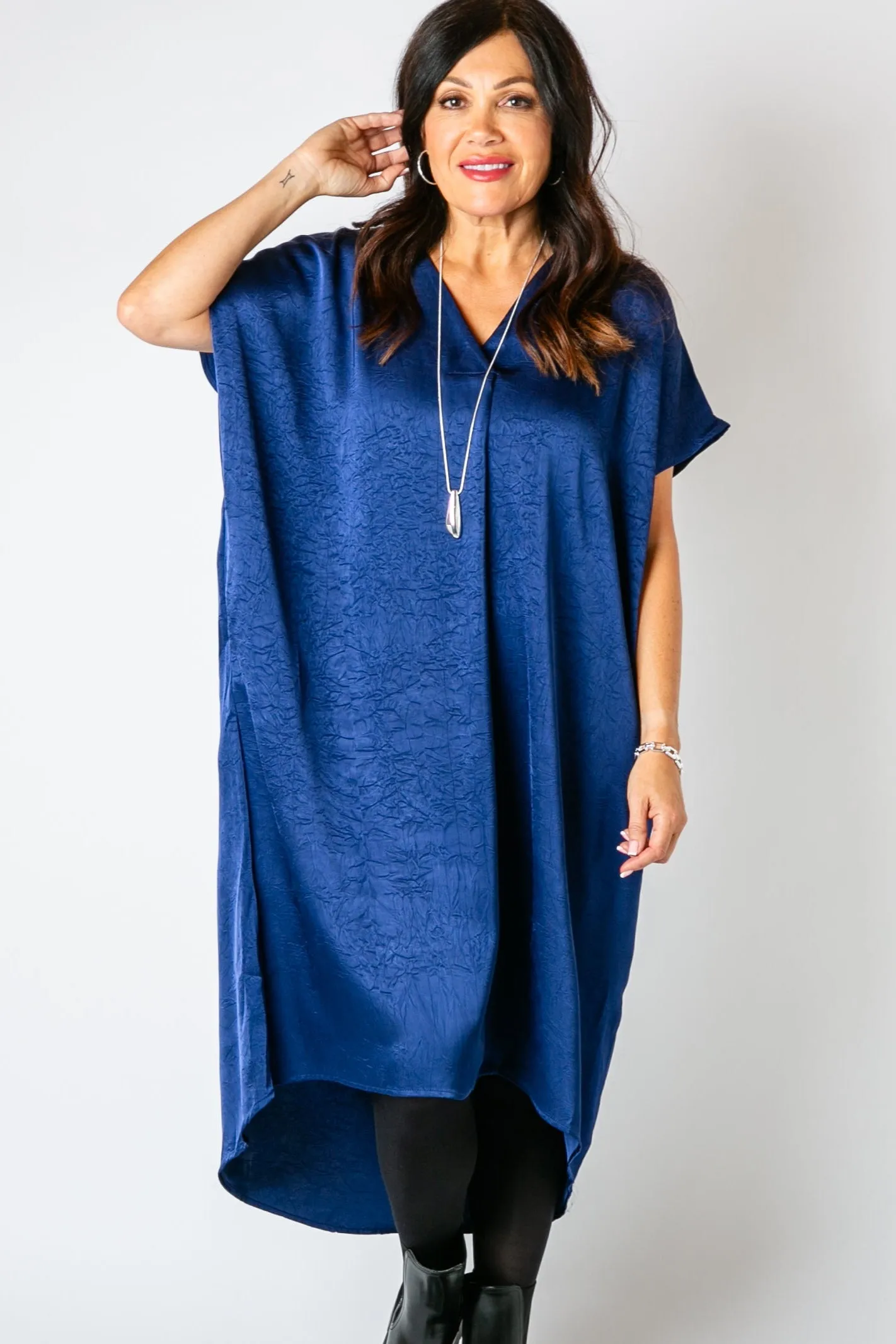 Satin Kaftan Dress
