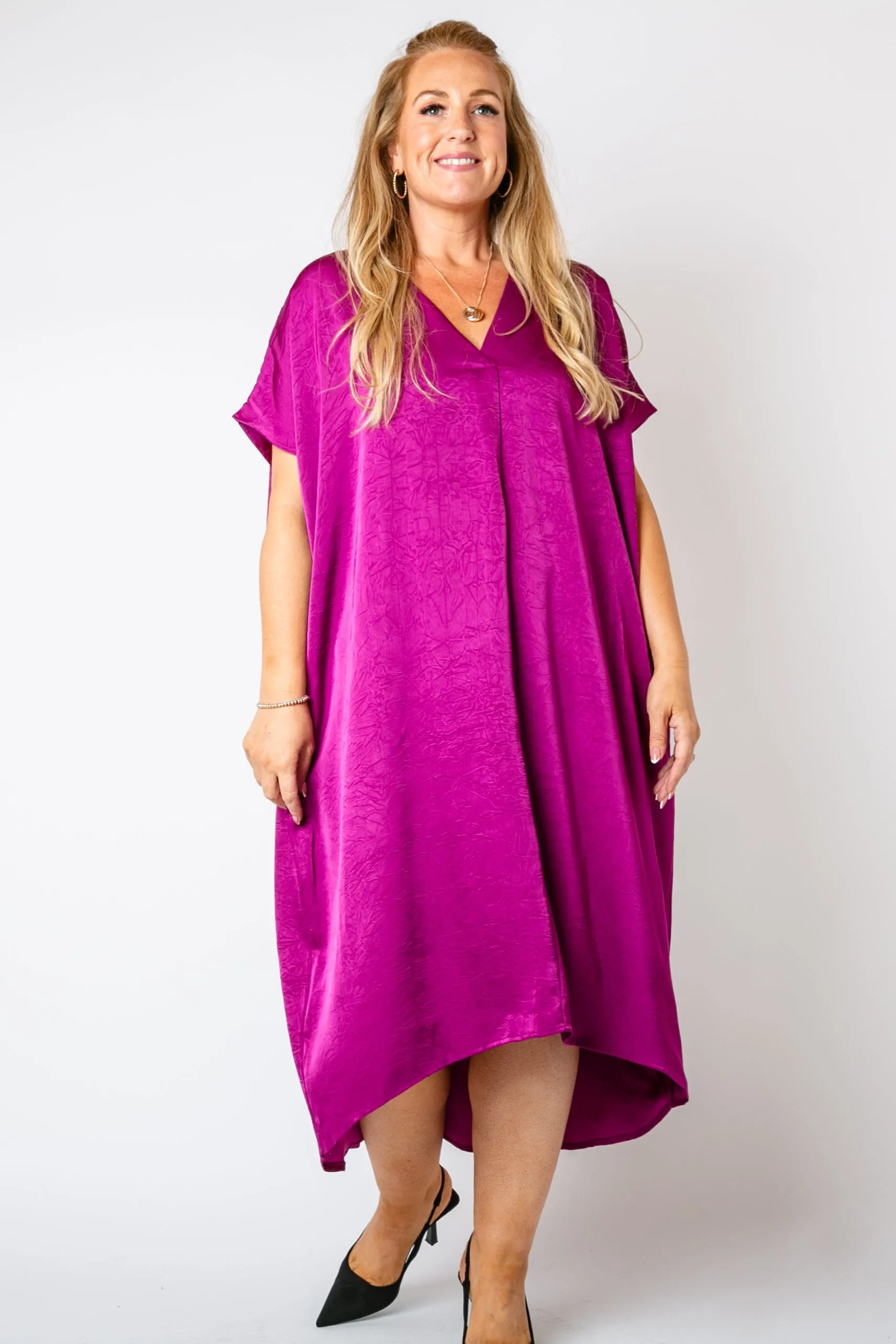 Satin Kaftan Dress