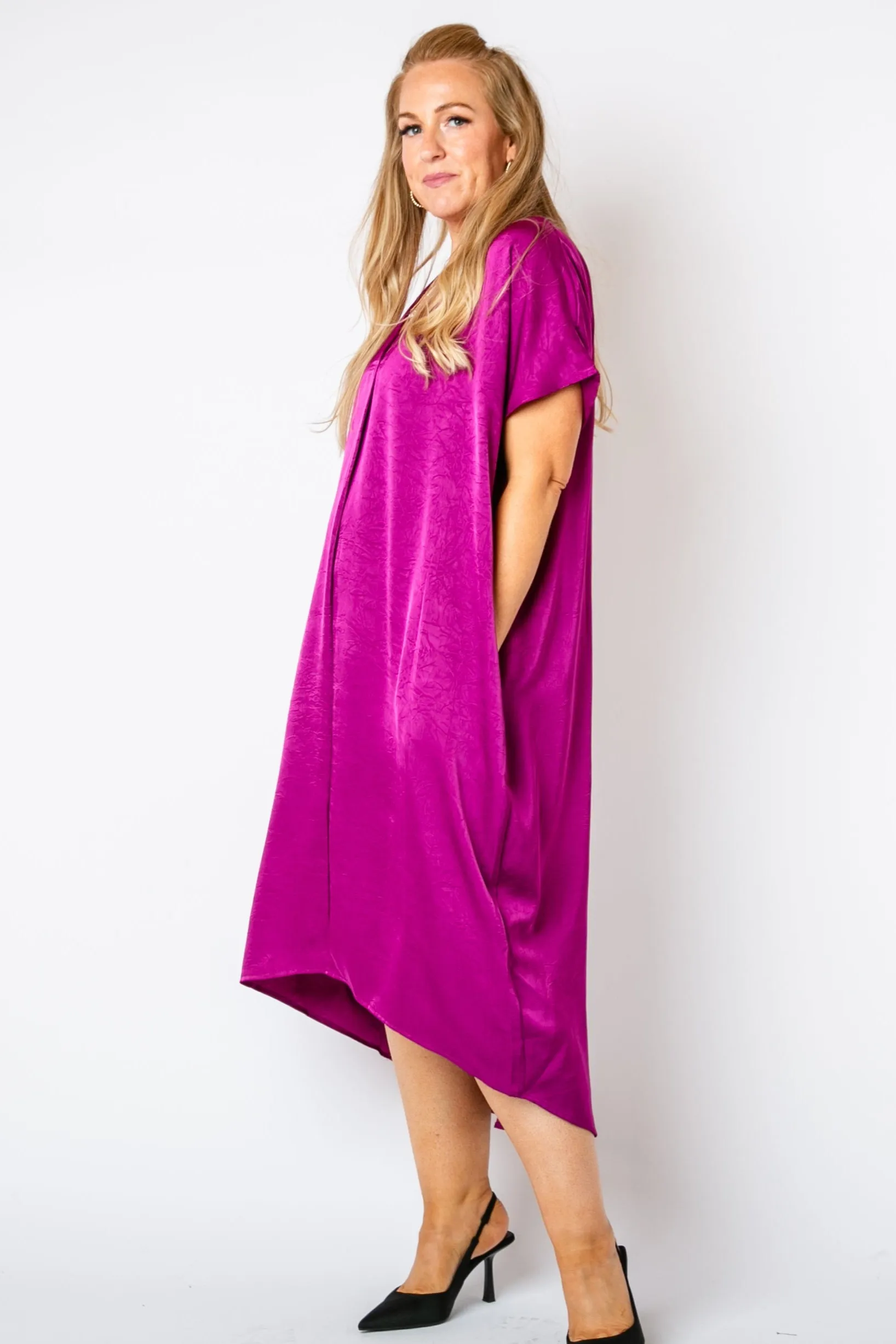 Satin Kaftan Dress