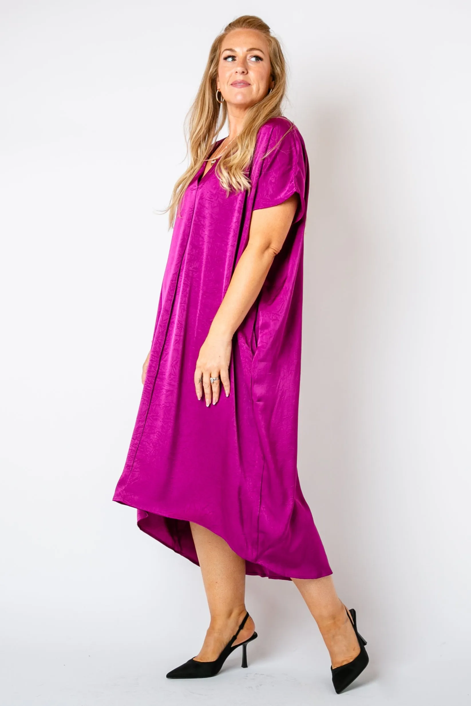 Satin Kaftan Dress