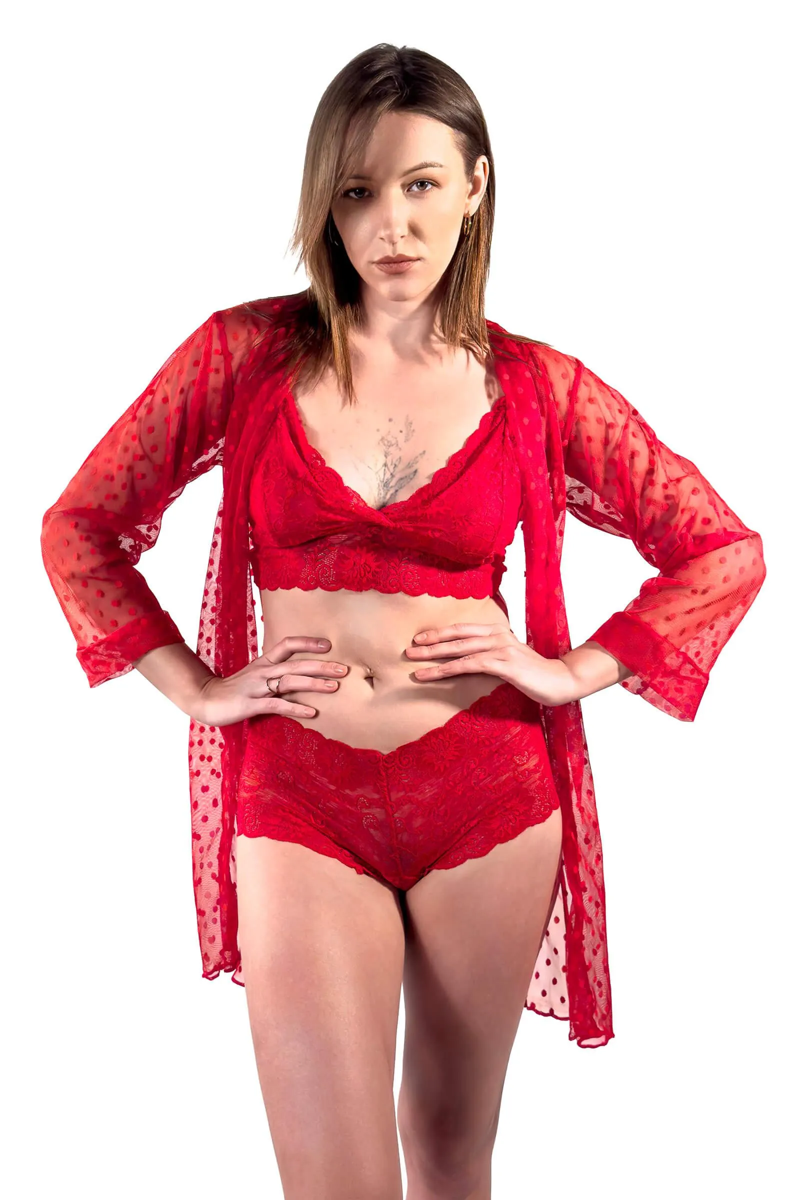 Scarlet Temptress Lace Lingerie Set