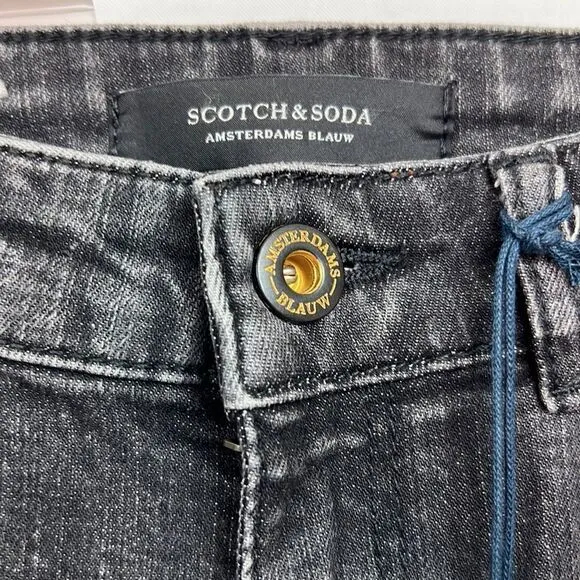 Scotch &amp; Soda Supreme Slim Straight Leg faded black jeans size 26/32 NWT