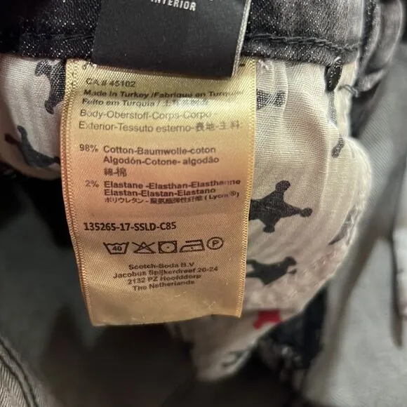 Scotch &amp; Soda Supreme Slim Straight Leg faded black jeans size 26/32 NWT