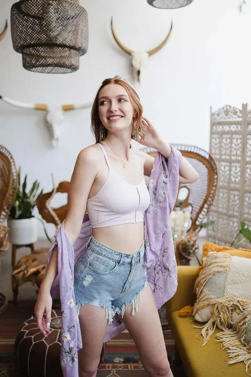 SEAMLESS LONGLINE PULLOVER BOHO BRALETTE
