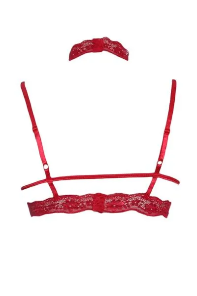 Seductive Strappy Choker Lace Bra Lingerie