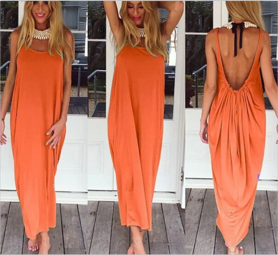 Sexy Backless U Shaped Beach Dresses