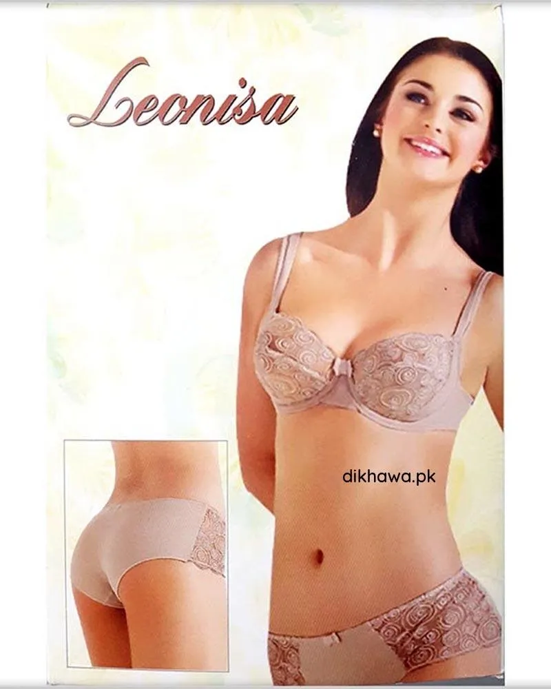Sexy Bridal Net Lingerie Bra Panty Set - Rose Bra Panty Set - Grey