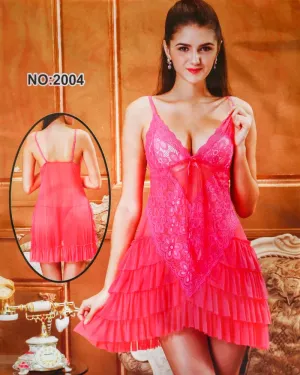Sexy Cotton Net Short Nighty For Women - 2004#