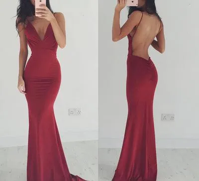 Sexy Sleevess Backless Long Party Dresses