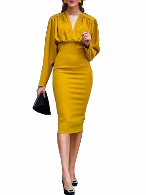 Sexy Slim Pack Hip Evening Dress Autumn Winter Dress Long Sleeve