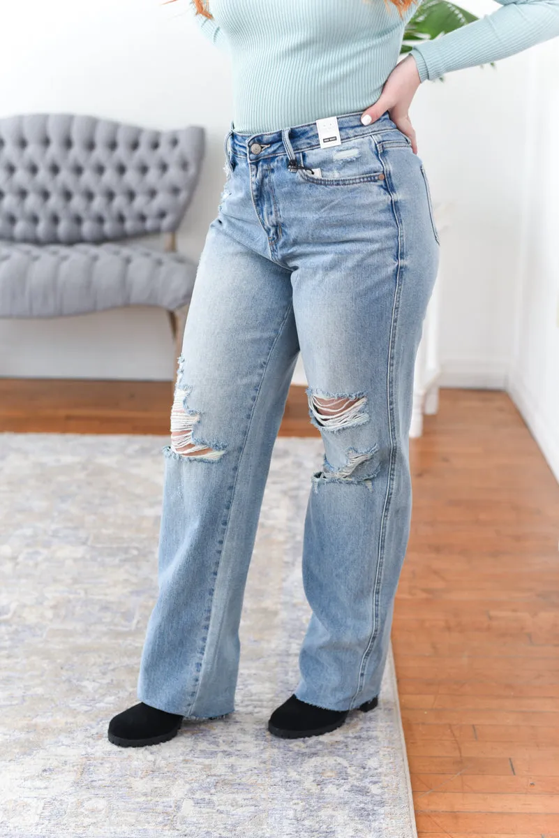 Shay Straight Leg Rainbow Thread Judy Blue Jeans
