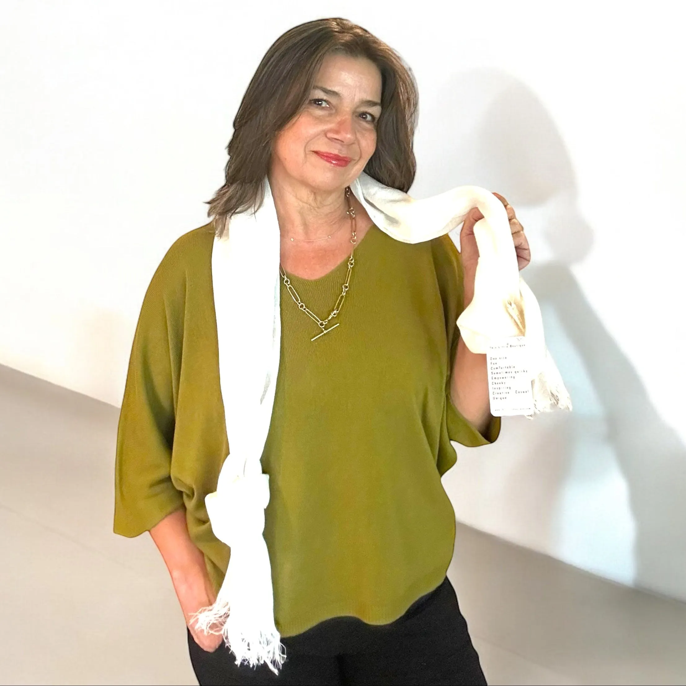 Sheer linen (gauze) scarf