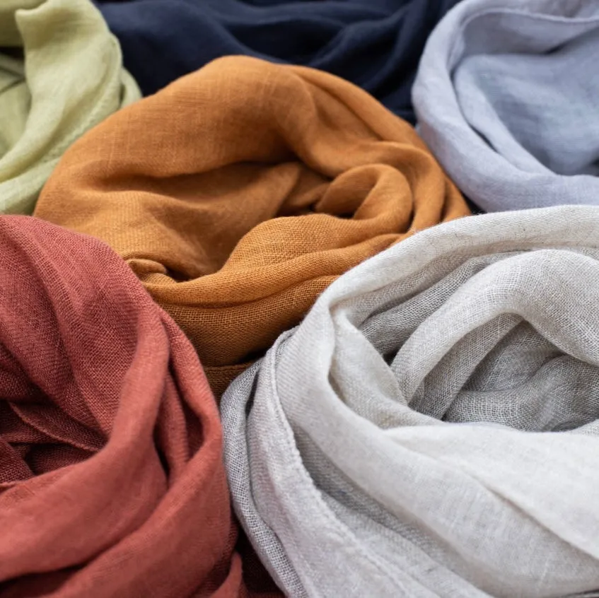 Sheer linen (gauze) scarf