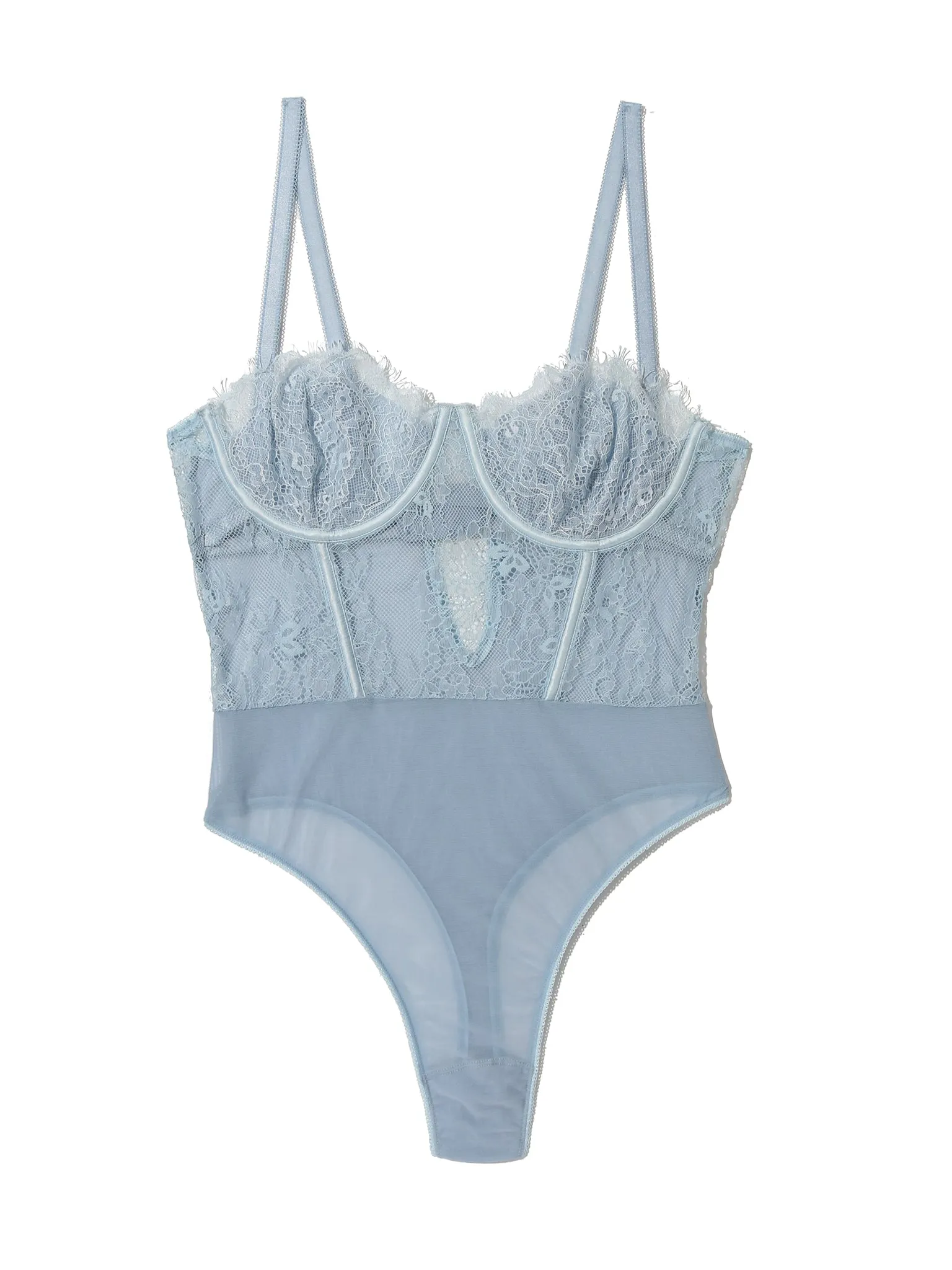 Sheer Seduction Bodysuit Touch The Sky Blue