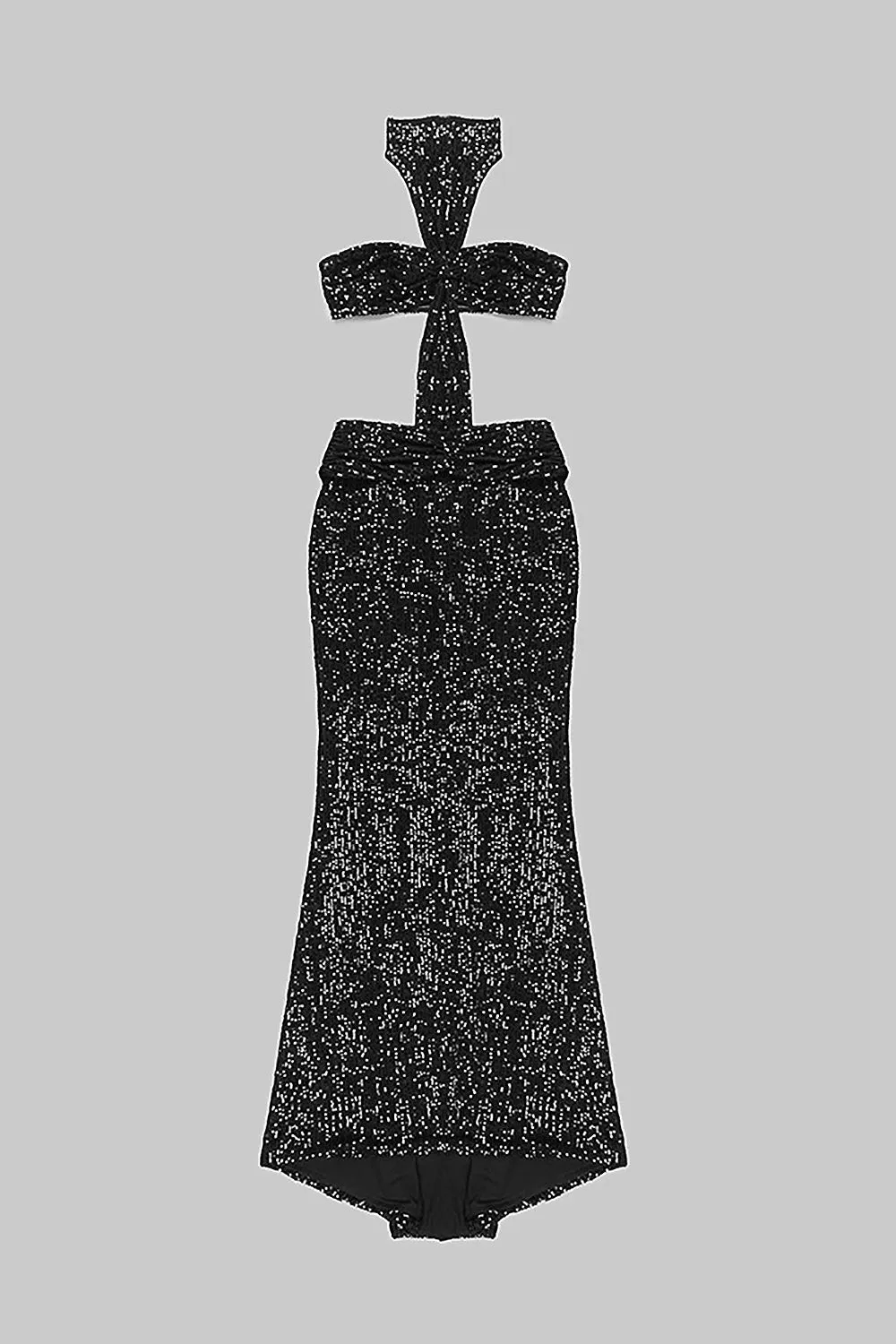 Shiny Sequins Halter Maxi Dress