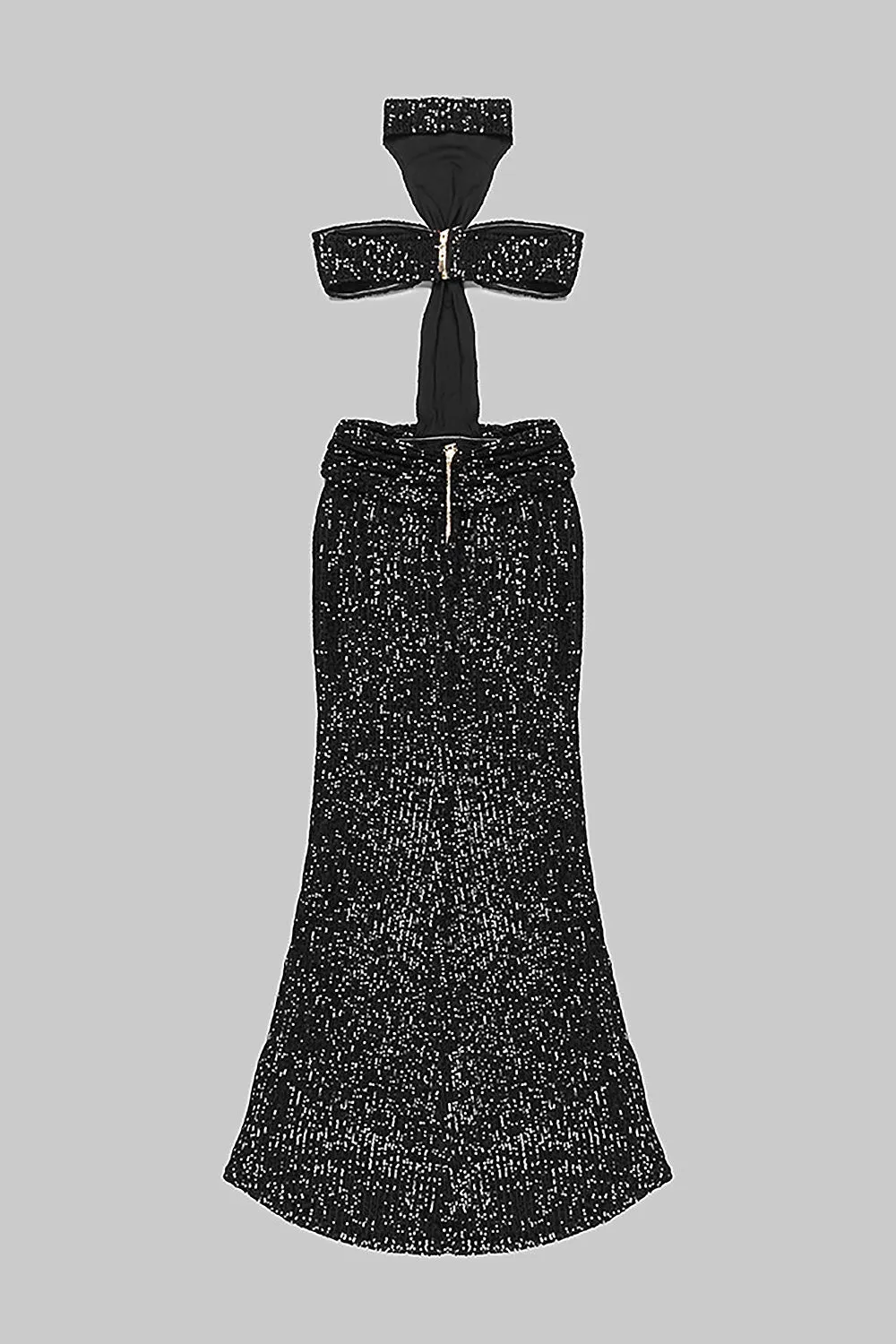Shiny Sequins Halter Maxi Dress