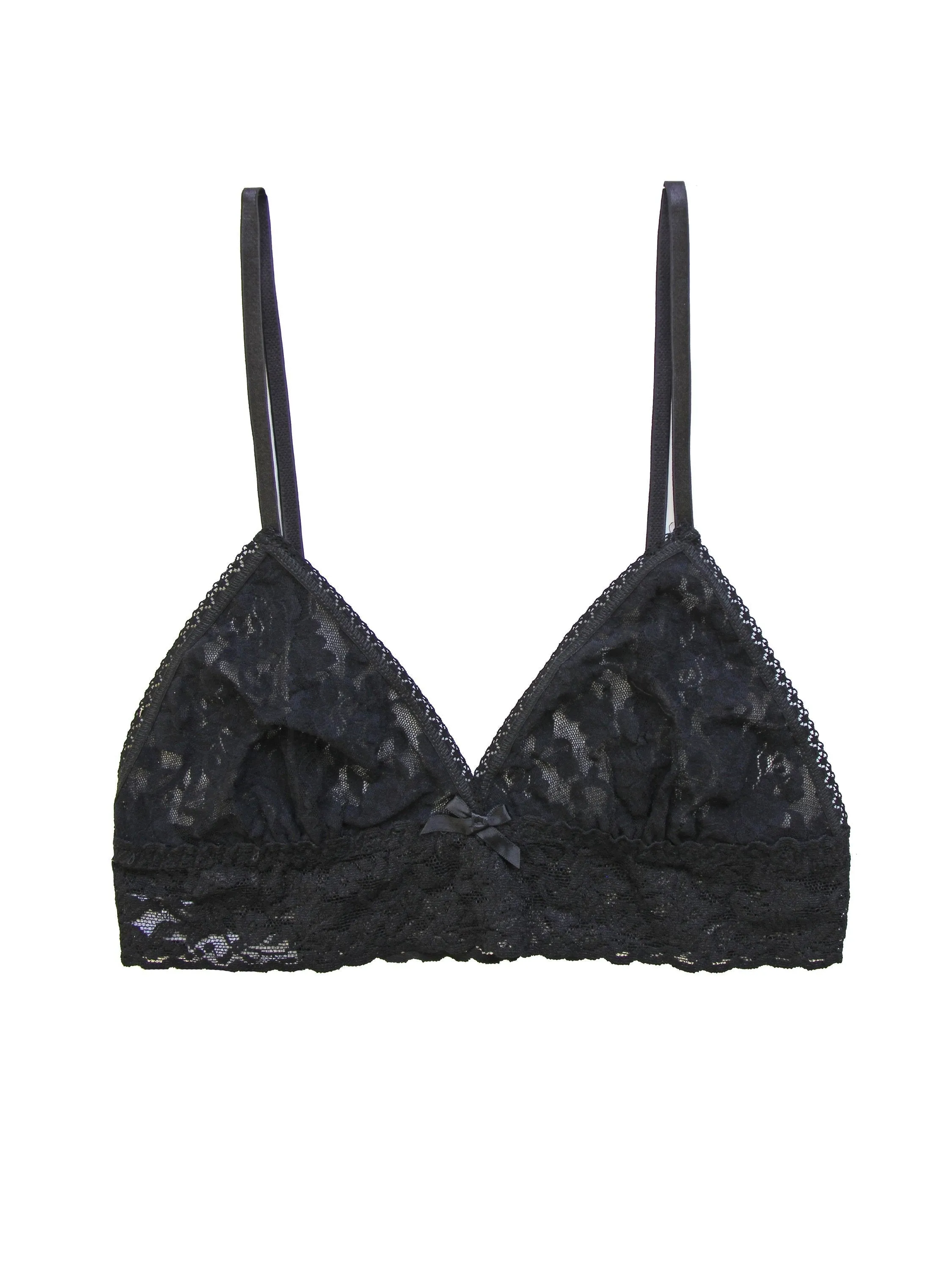 Signature Lace Triangle Bralette Black