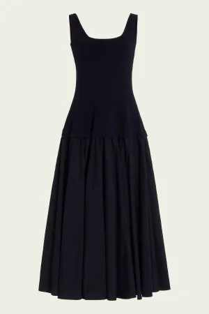 Silas Midi Dress in Midnight