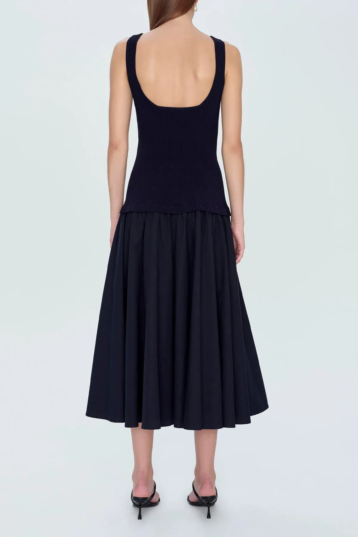 Silas Midi Dress in Midnight
