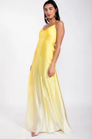 Silk Bead Maxi Dress Yellow