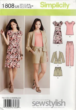 Simplicity 1808 SEW STYLISH Womens Capsule Wardrobe Out Of Print Sewing Pattern Size 16 - 24 UNCUT Factory Folded