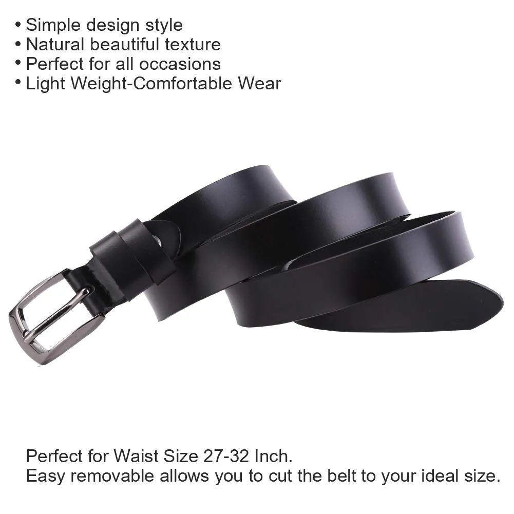 Skinny Jeans Leather Belt for Women Luxury Dress Belts With Classic Buckle by JASGOOD