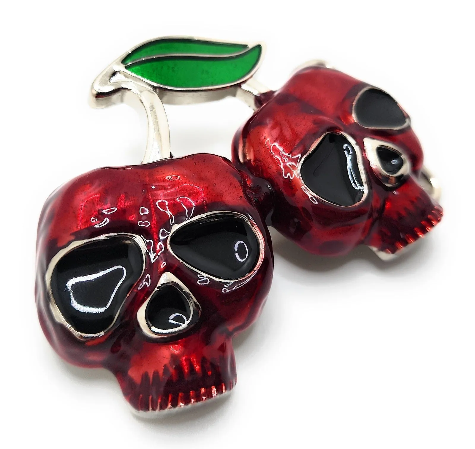 Skull Cherries Belt Buckle Punk Goth