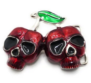 Skull Cherries Belt Buckle Punk Goth