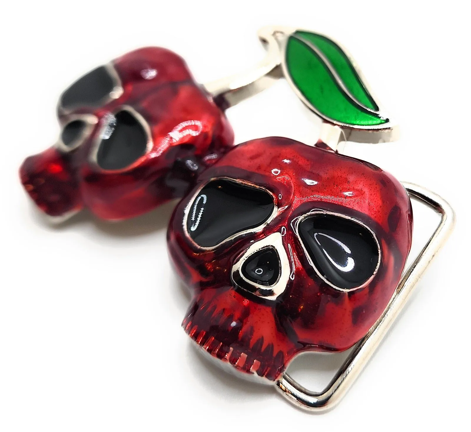 Skull Cherries Belt Buckle Punk Goth