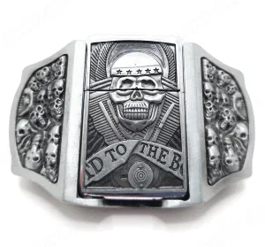 Skulls & Motors Lighter Belt Buckle