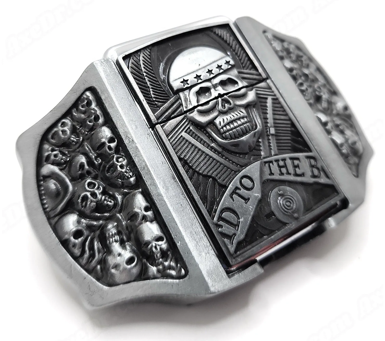 Skulls & Motors Lighter Belt Buckle