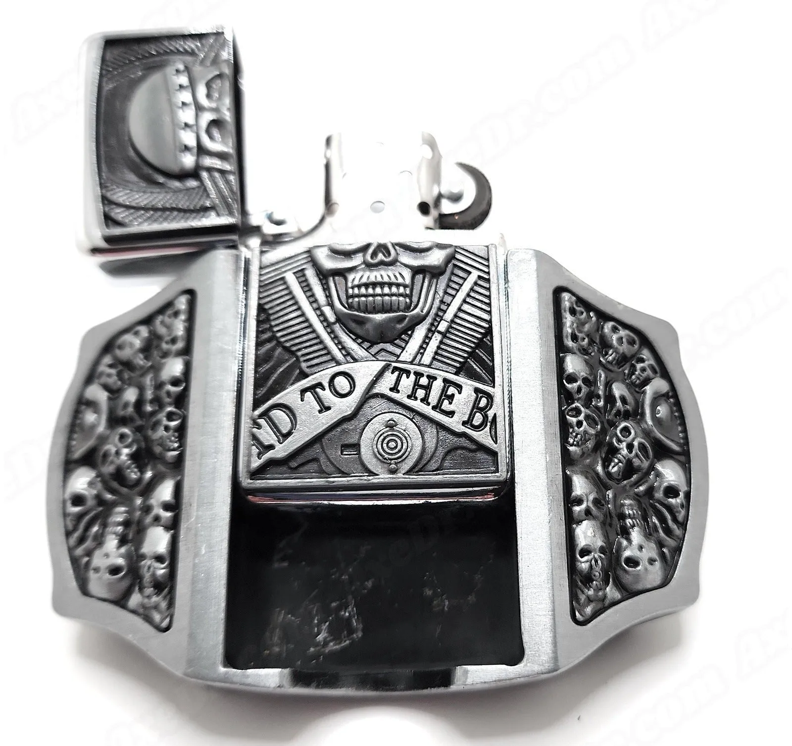 Skulls & Motors Lighter Belt Buckle